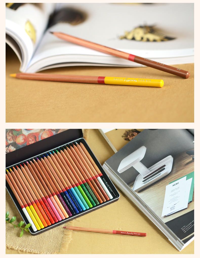 Marco Renoir 12color Oilbased Colored Pencil Set For Drawing - 12