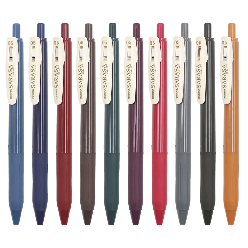 Zebra Sarasa Clip Retractable Gel Ink Pen 05mm Vintage Colors Rubber Grip - 2