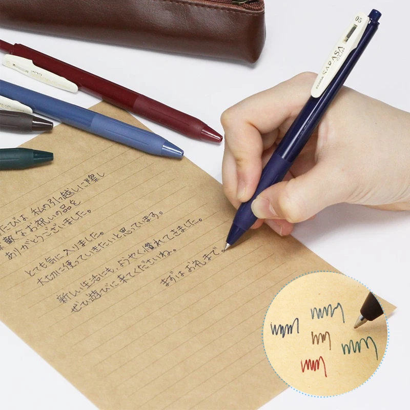 Zebra Sarasa Clip Retractable Gel Ink Pen 05mm Vintage Colors Rubber Grip - 4