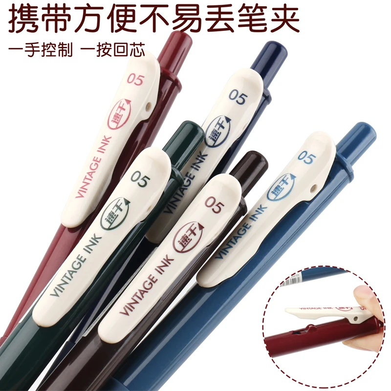 Vintage Retro Design Smooth 05mm Gel Pen Student Writing Stationery - 4