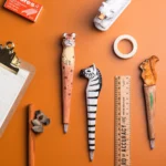 Handmade Black Wood Carving Animal Gel Ink Pen For Officeschool A6029 - 2