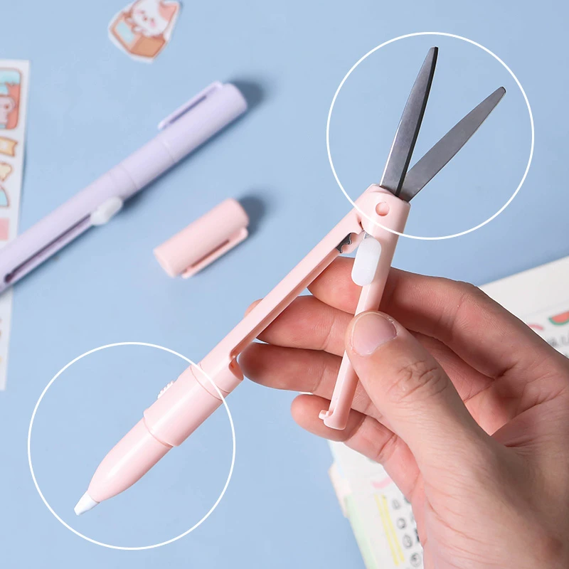 Portable Mini Ceramic Folding Scissor Pen Cutter For School Office - 4