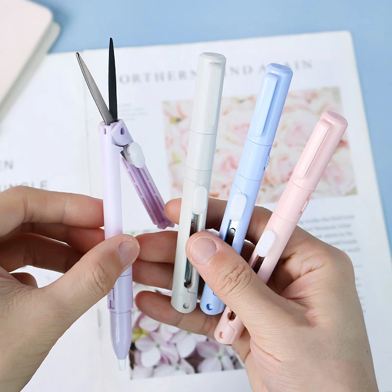 Portable Mini Ceramic Folding Scissor Pen Cutter For School Office - 2