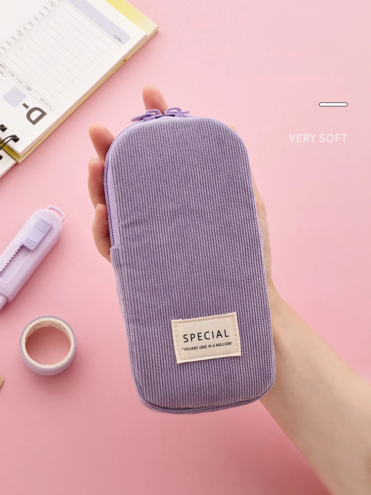 Angoo Mini Candy Corduroy Pencil Case With Phone Pocket A6460 - 2