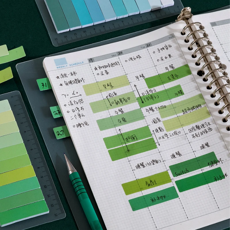 Gradient Color Sticky Notes With Ruler 150 Sheets Office Planner A6557 - 5