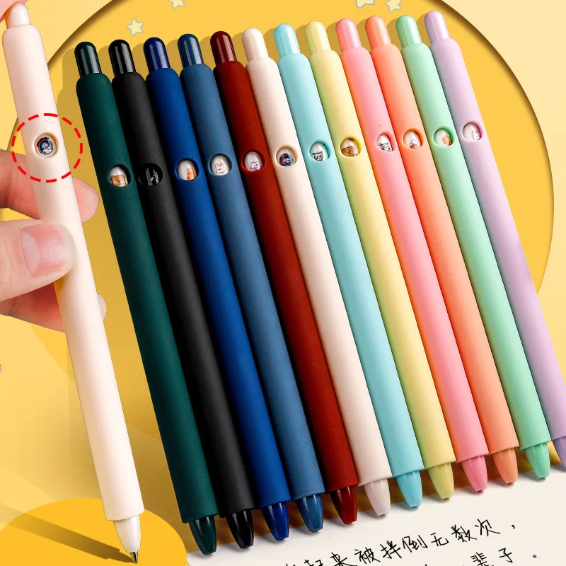 6pcs Cute Cartoon Bear Rabbit Gel Pens Set For School A6224 - 1