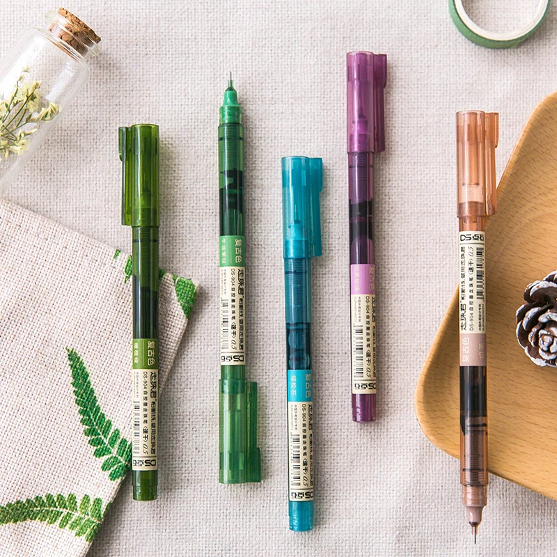 Vintage 5pcs Gel Ink Pen Set Retro 05mm Rollerball For Officeschool - 5