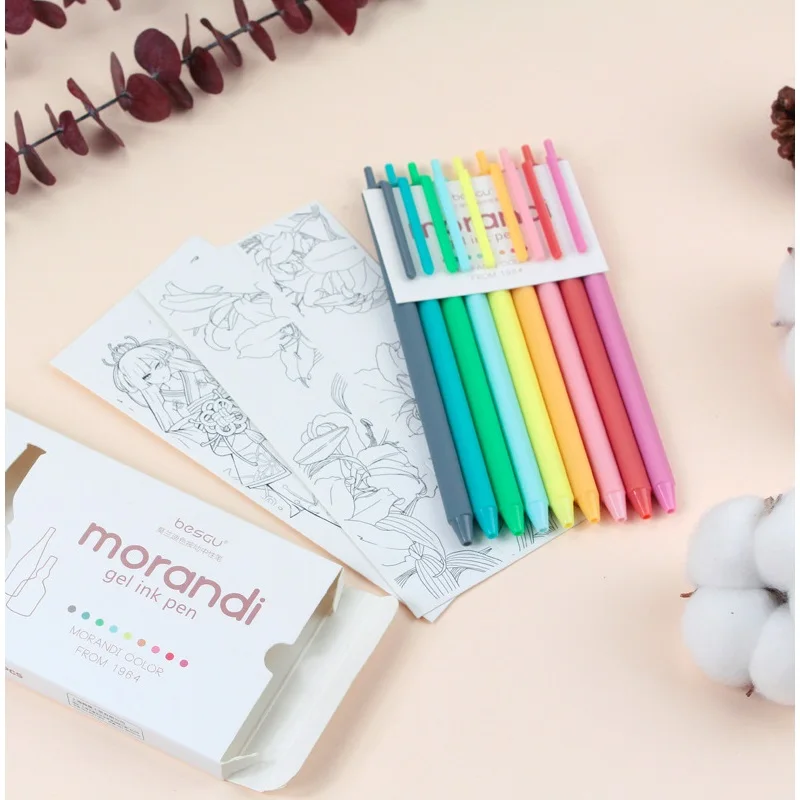 Morandi 9pcs Gel Ink Pen Set 05mm Office And School - 3