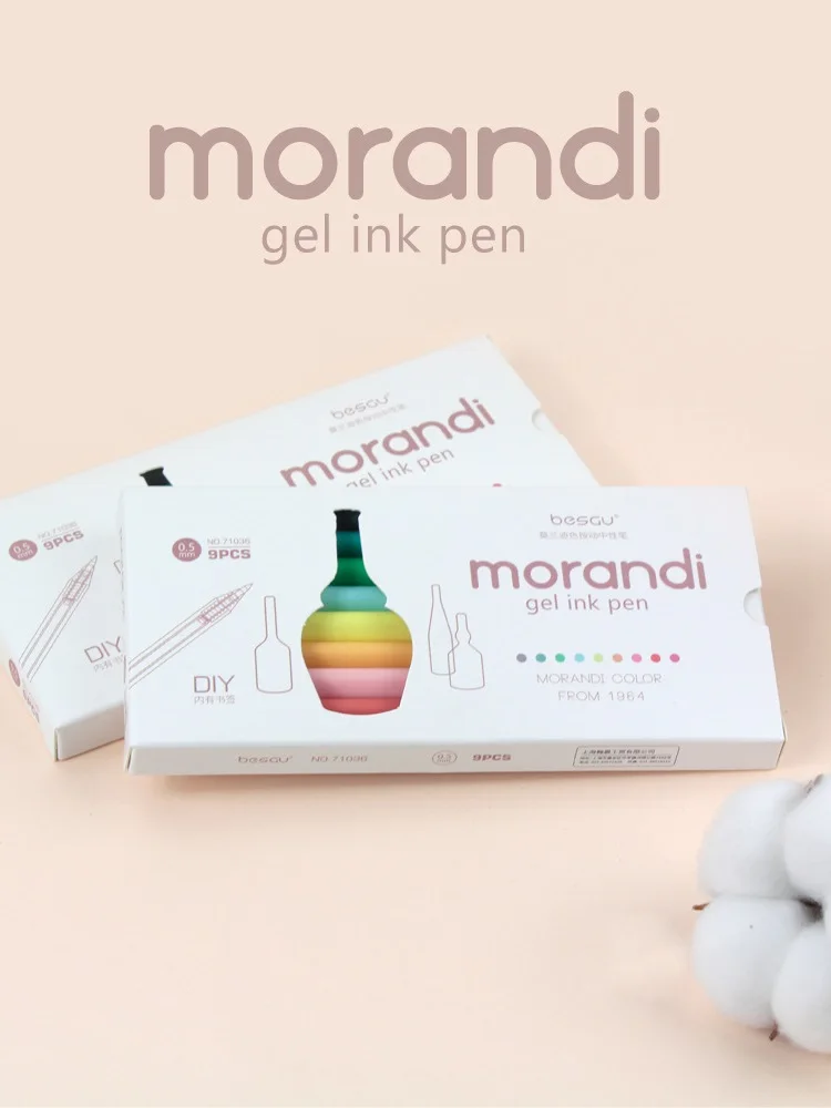 Morandi 9pcs Gel Ink Pen Set 05mm Office And School - 2