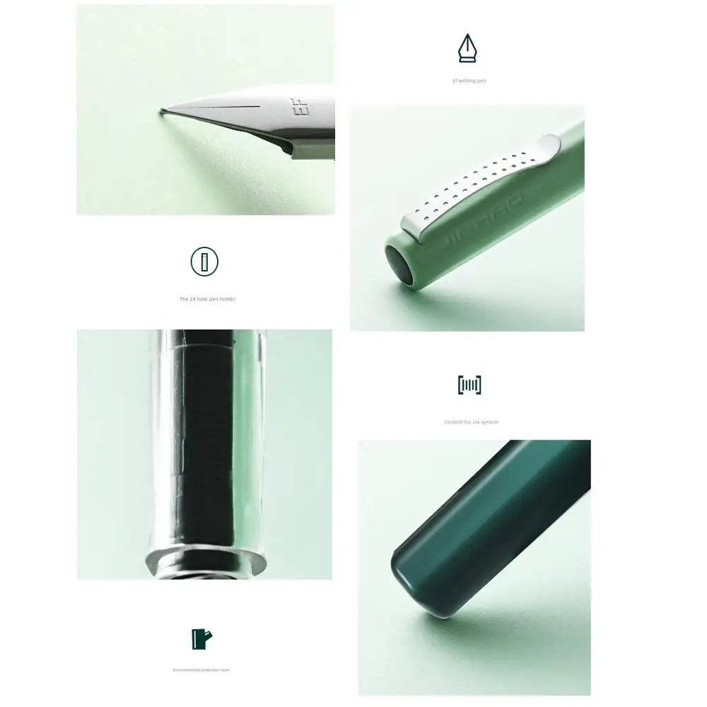 Jinhao Morandi Vintage Blue Fountain Pen Fine 038mm Ef Tip Calligraphy Gift - 4