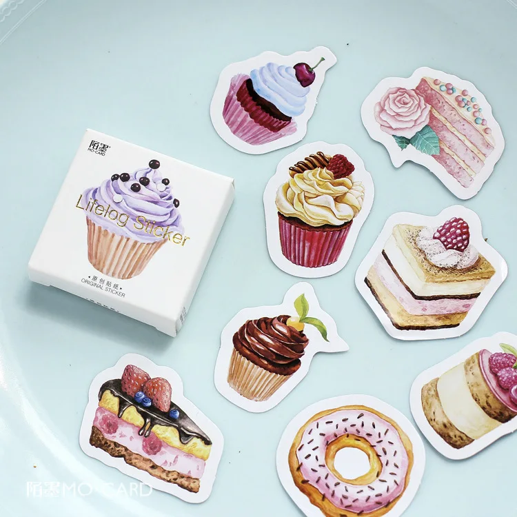 45pcs Vintage Love Dessert Cake Paper Stickers For Scrapbooking Diy Diary Decor - 1