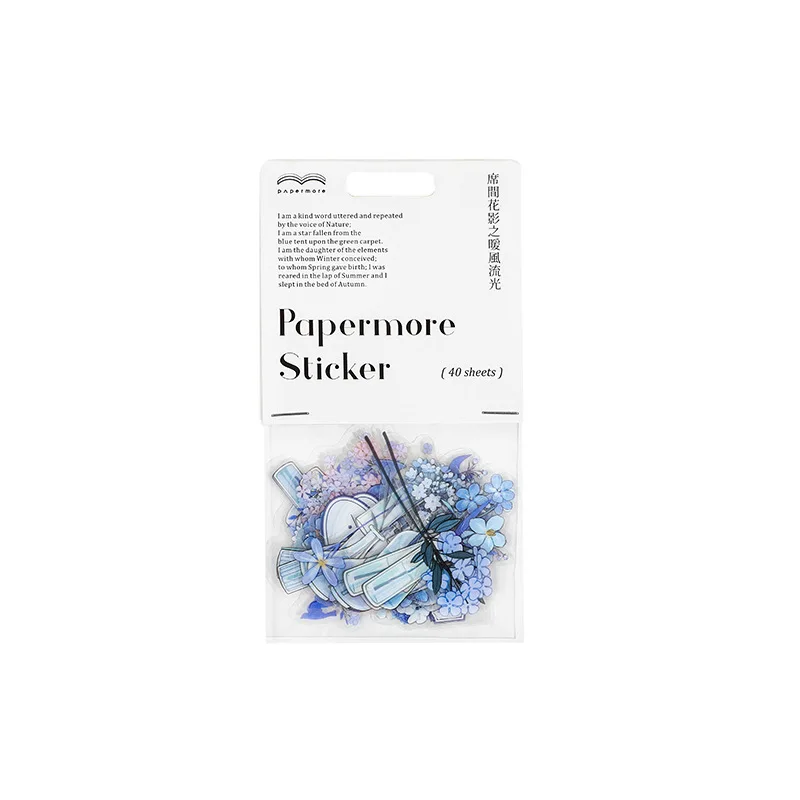 40pcs Durable Waterproof Pastel Flower Stickers For Diy Scrapbooking Journals - 5