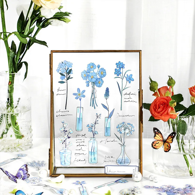 40pcs Durable Waterproof Pastel Flower Stickers For Diy Scrapbooking Journals - 4