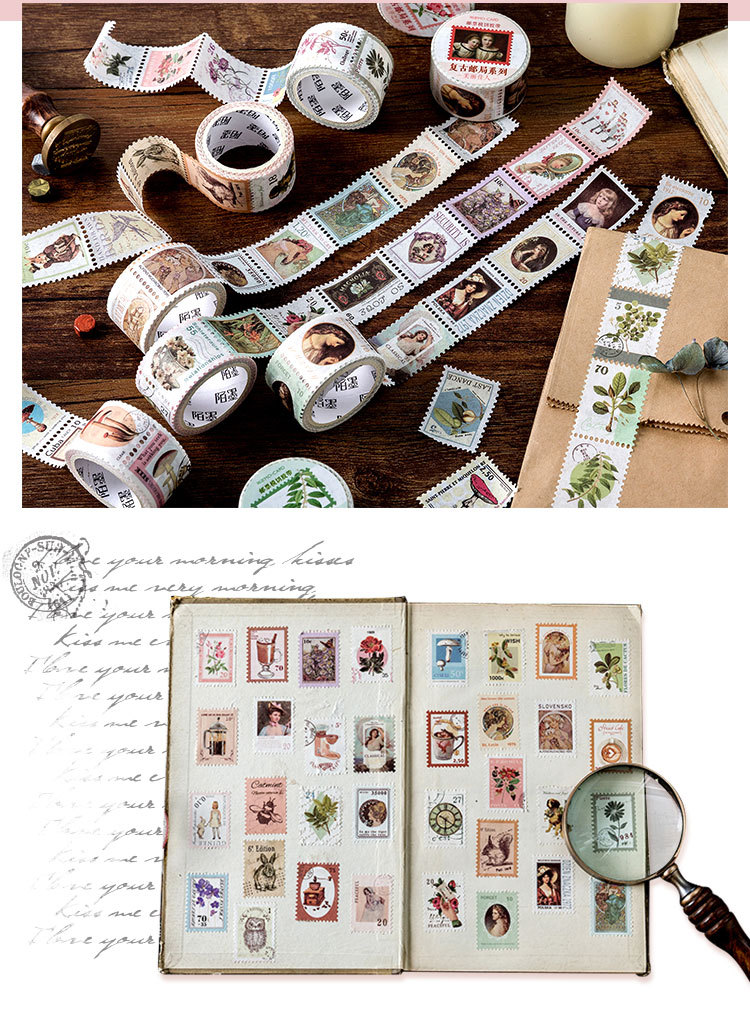 Vintage Mohamm Washi Tape Decorative Scrapbooking Stamps Series Release Paper Stickers - 17