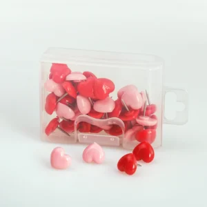 50pcs Tutu Heartshaped Colored Push Pins For Office School Cork Board - 1