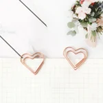 Rose Gold Heartshaped Metal And Binder Clips Set 30pcs - 3