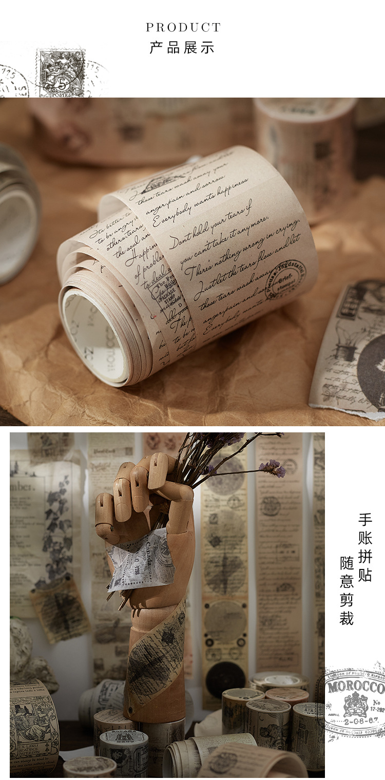 Vintage Poster Washi Tape For Scrapbooking Diy Decorative Stationery Sticker - 10