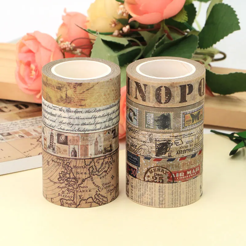 Retro Vintage Map Washi Tape For Diy Scrapbooking Stationery Decor - 3