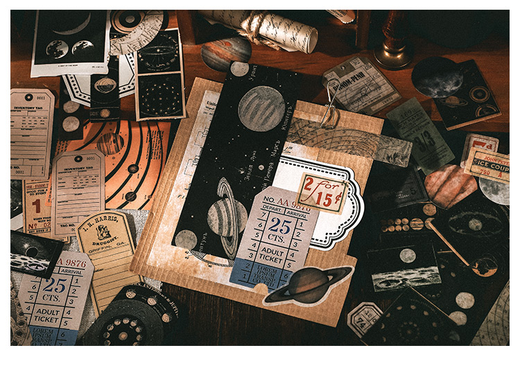 Vintage Junk Journal 200pc Scrapbooking Sticker Set Retro Diary Planner Decor - 13