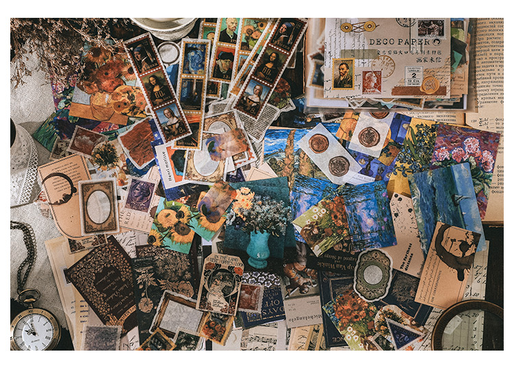 Vintage Junk Journal 200pc Scrapbooking Sticker Set Retro Diary Planner Decor - 15