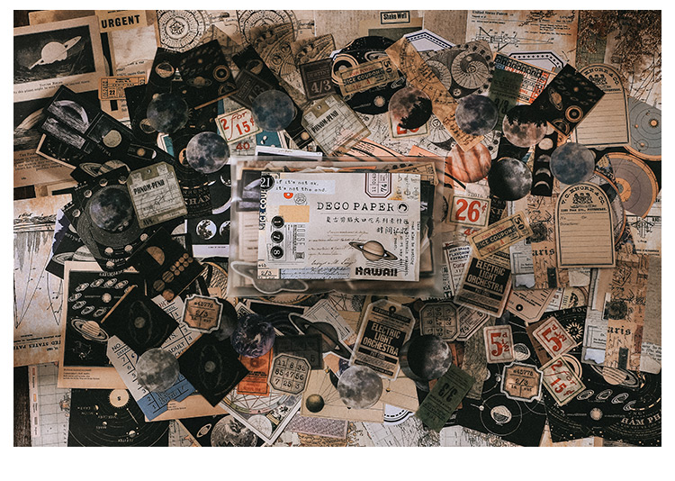 Vintage Junk Journal 200pc Scrapbooking Sticker Set Retro Diary Planner Decor - 22