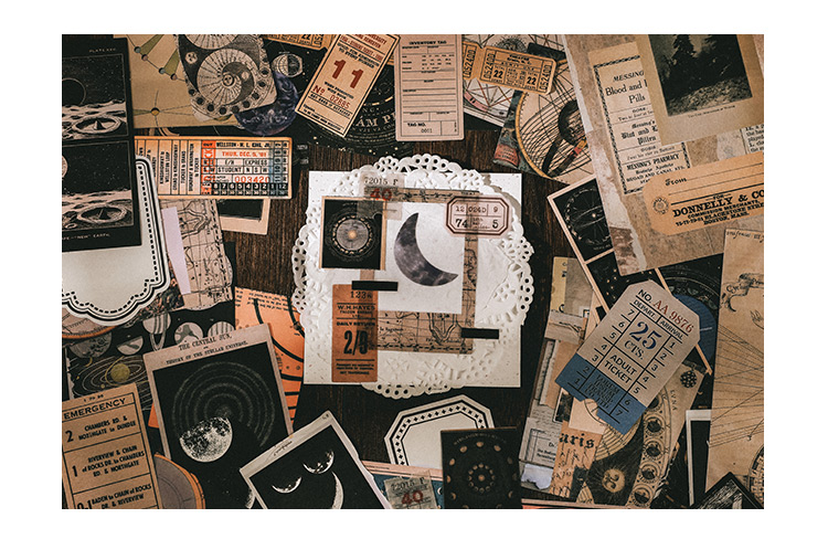 Vintage Junk Journal 200pc Scrapbooking Sticker Set Retro Diary Planner Decor - 23