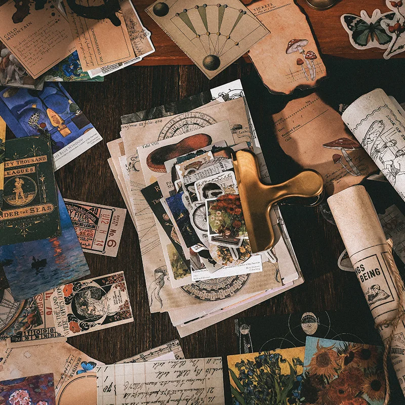 Vintage Junk Journal 200pc Scrapbooking Sticker Set Retro Diary Planner Decor - 3