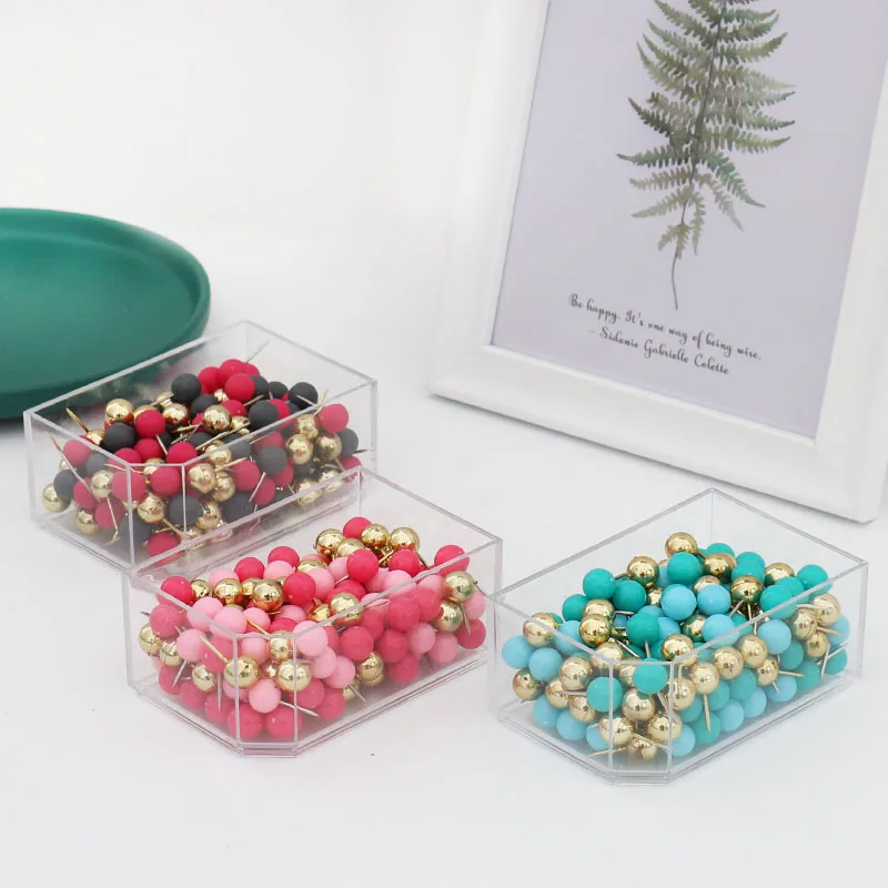 Colorful Decorative Push Pins 120pcs Tutu Office Stationery Cork Board Thumbtacks - 5