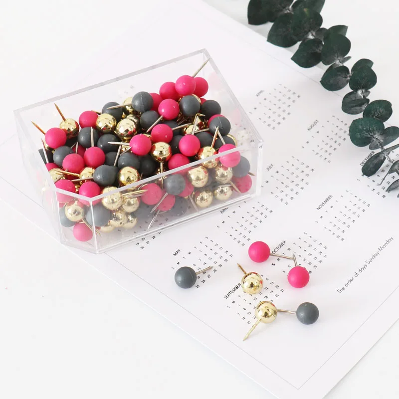 Colorful Decorative Push Pins 120pcs Tutu Office Stationery Cork Board Thumbtacks - 4