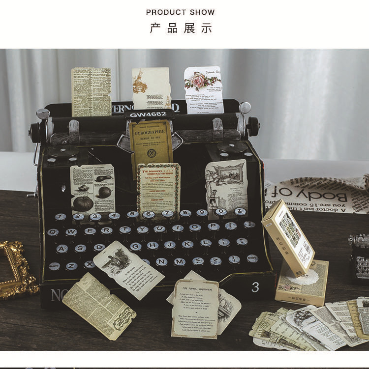 Vintage Newspaperstyle Scrapbooking Decorative Stickers Set 24pcs - 9