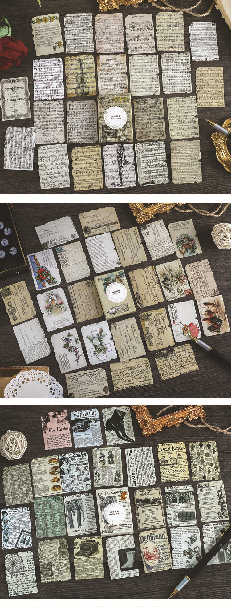 Vintage Newspaperstyle Scrapbooking Decorative Stickers Set 24pcs - 13