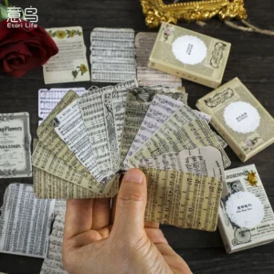 Vintage Newspaperstyle Scrapbooking Decorative Stickers Set 24pcs - 1