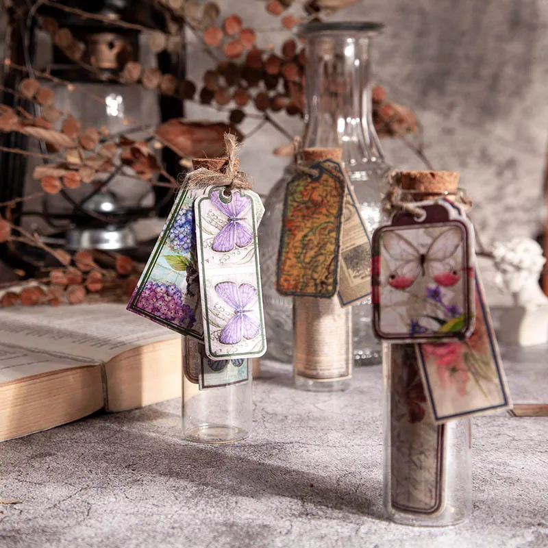 Vintage World Map Flower Stickers For Scrapbooking 40 Pieces Pack - 3