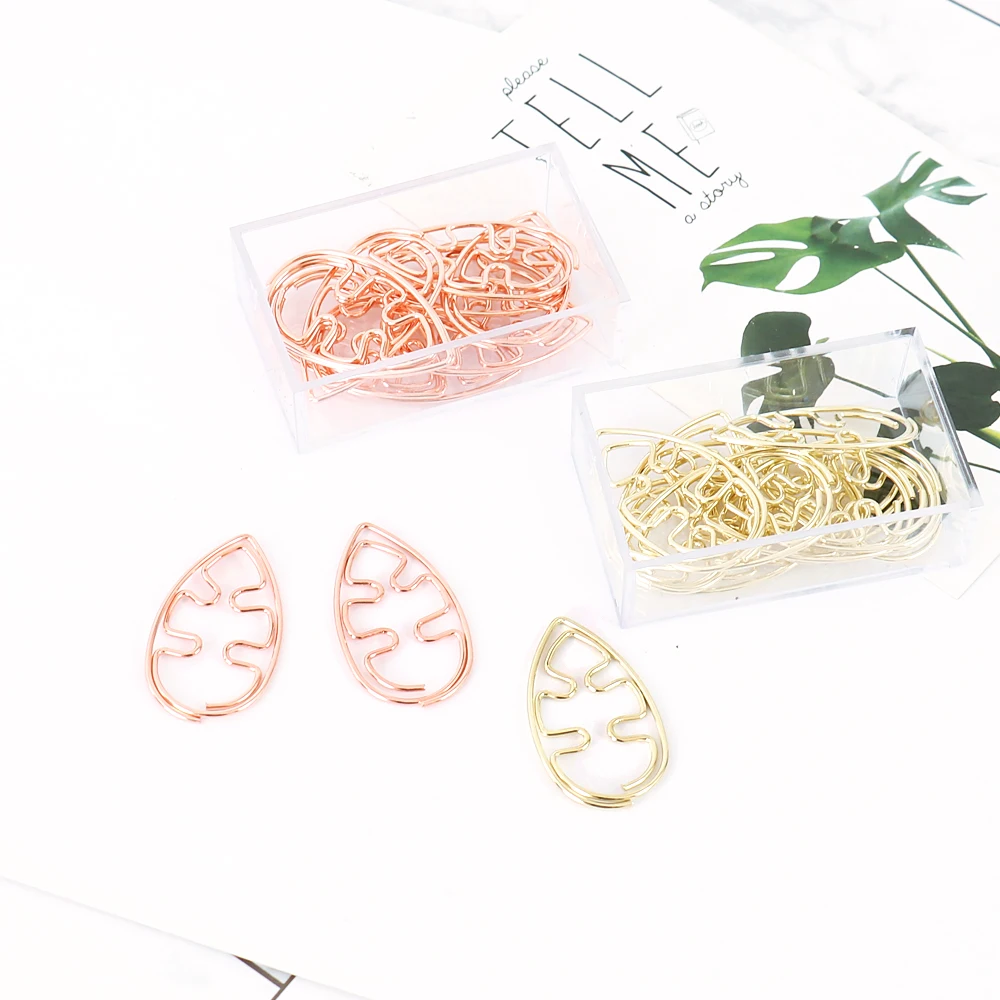 Rose Gold Metal Page Marker Clips Elegant Set 10 Pcs - 1