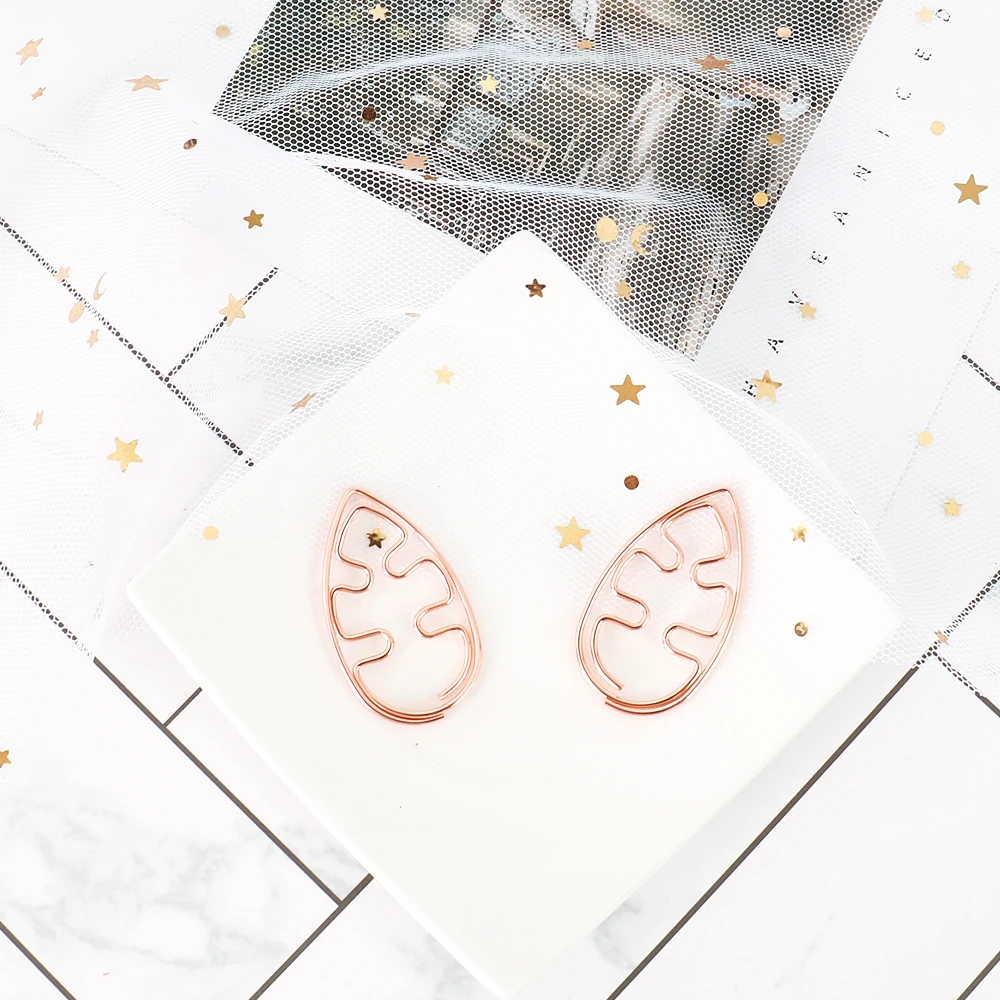 Rose Gold Metal Page Marker Clips Elegant Set 10 Pcs - 3