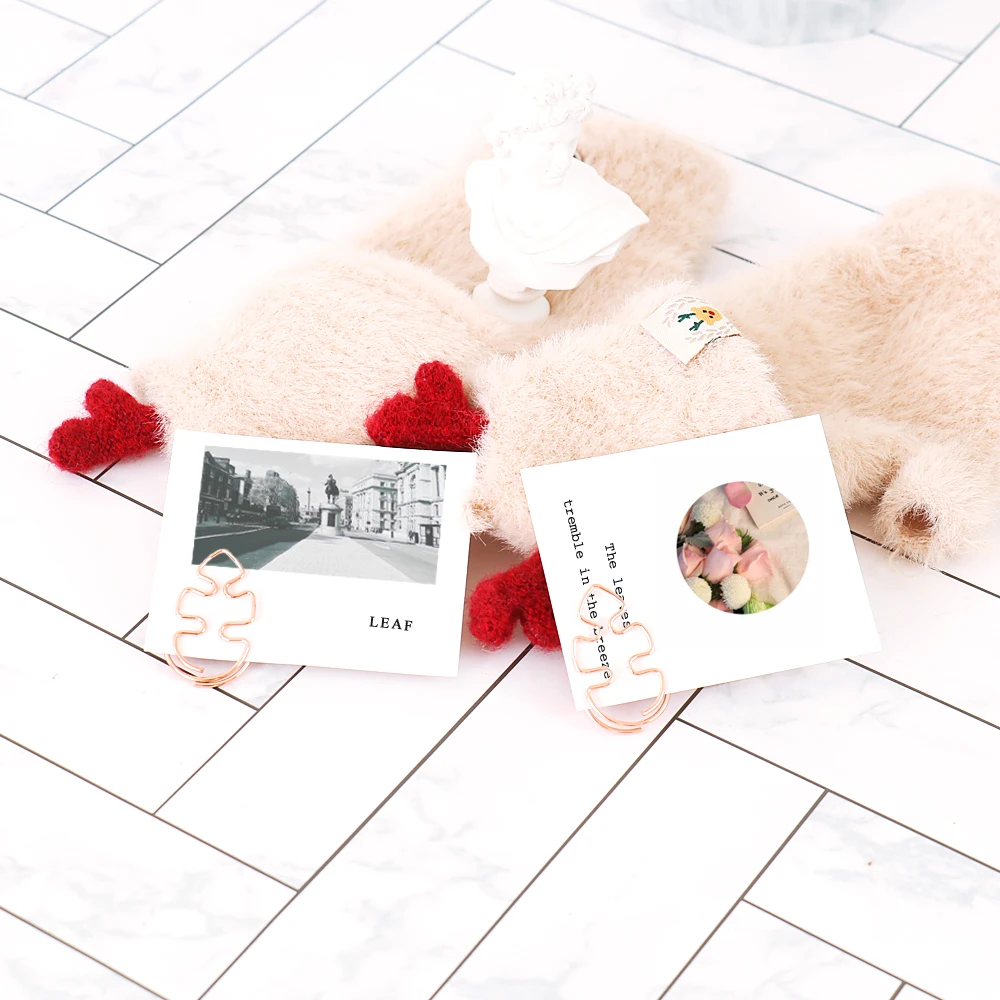 Rose Gold Metal Page Marker Clips Elegant Set 10 Pcs - 6