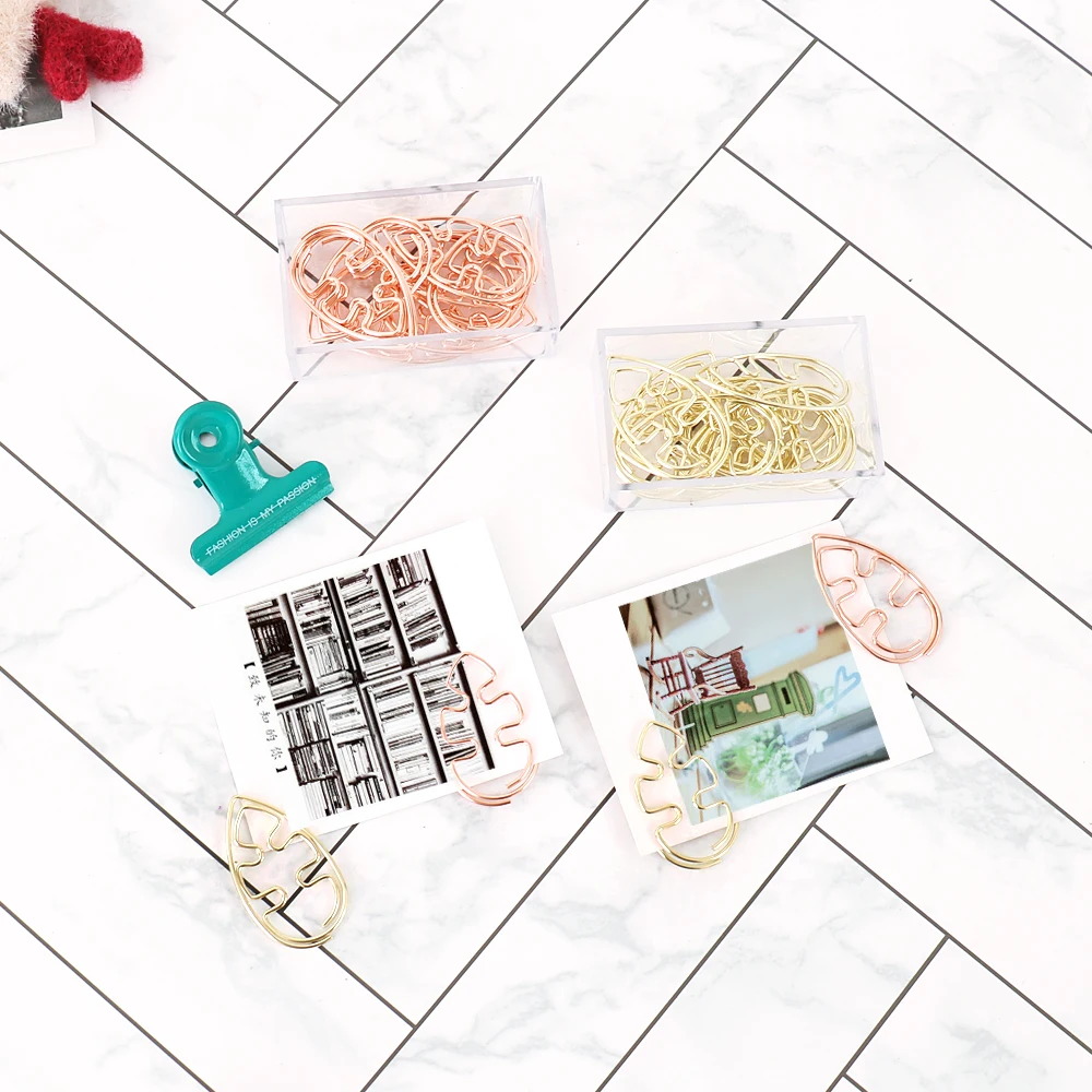 Rose Gold Metal Page Marker Clips Elegant Set 10 Pcs - 5