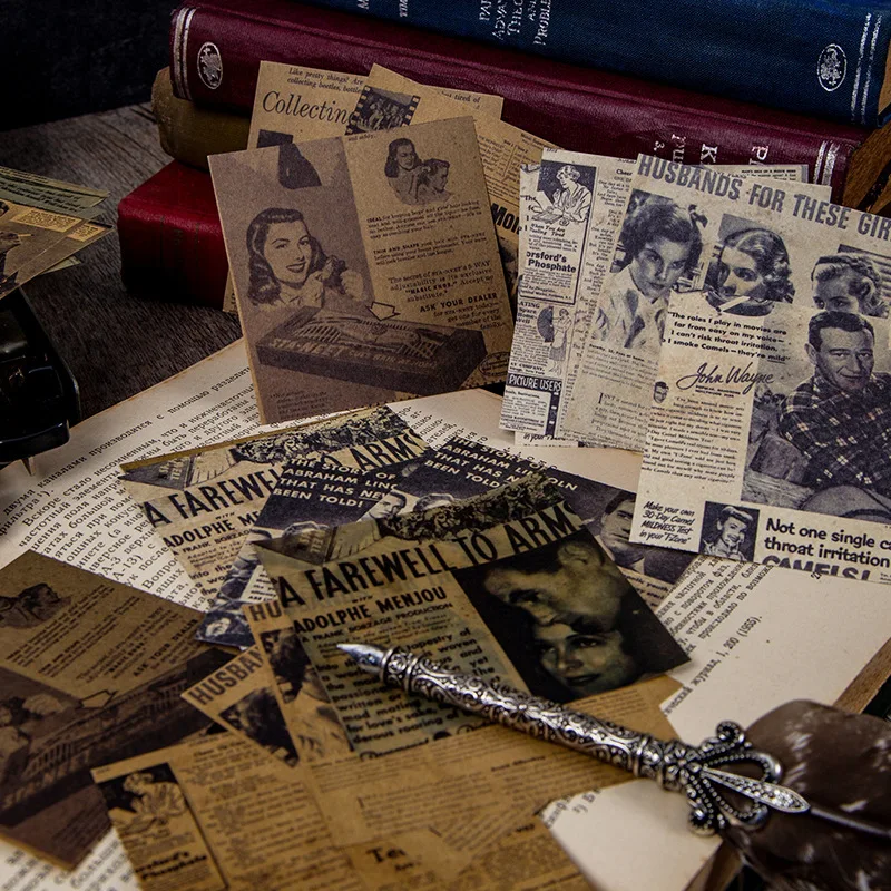 Vintage Antique Newspaper Manuscript Stickers For Scrapbooking And Diary Decor - 3