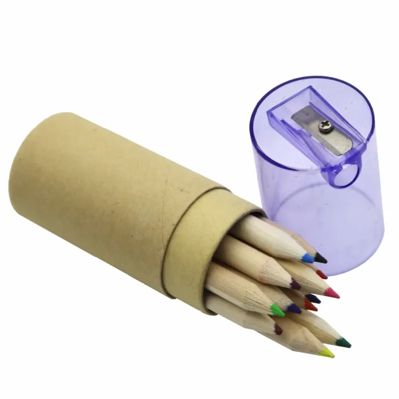 Multicolor Kraft Paper Pencils 12pack With Sharpener Cover - 1