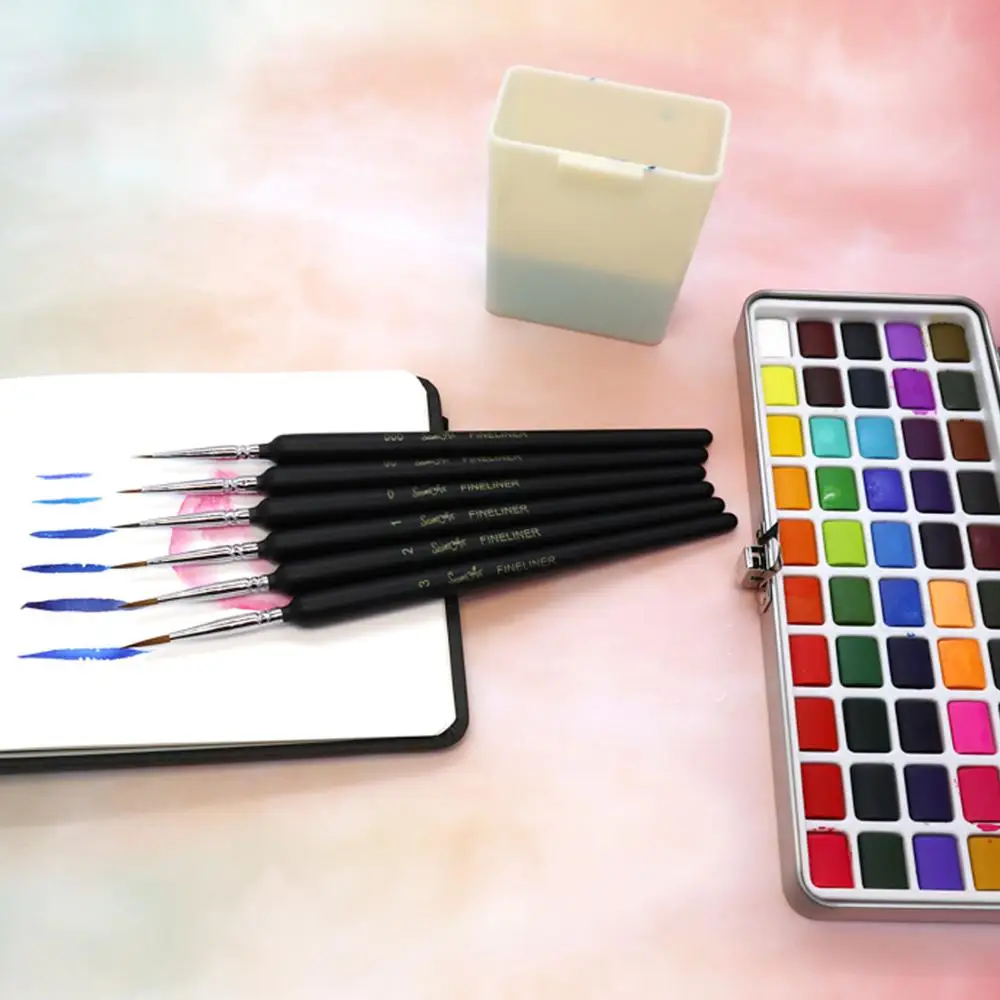 Portable Solid Watercolor Paint Set In Metal Box For Beginners - 2